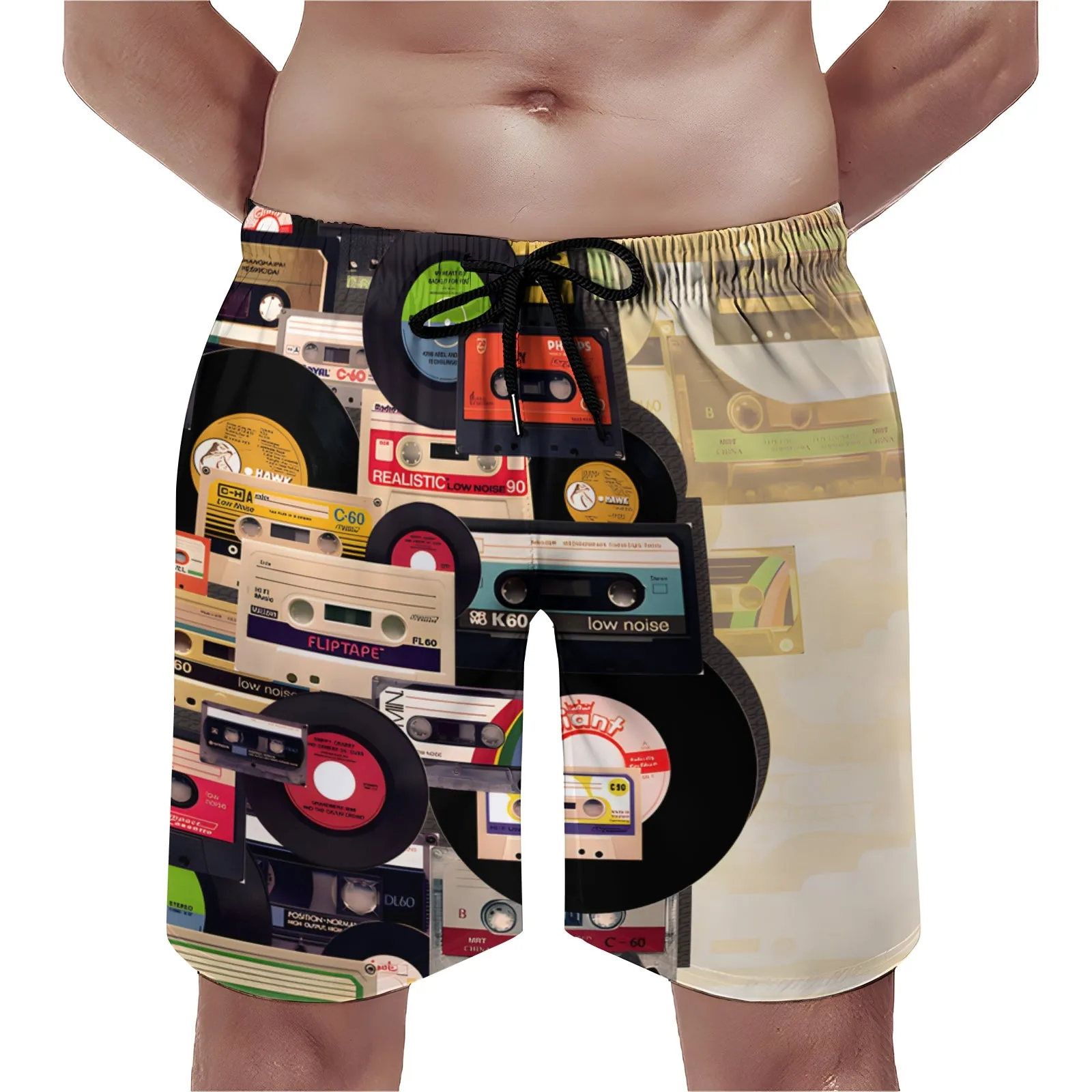 Men's Sports Music Cassettes And Vinyl Records Shorts 2402000299