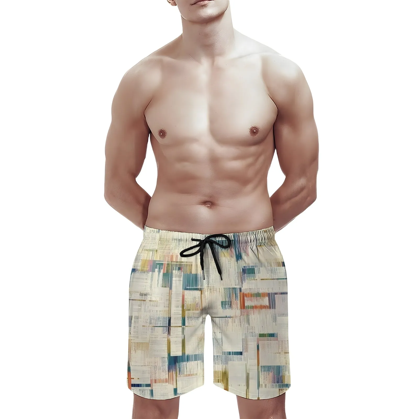 Men's Sports Texture Print Shorts 2402000209