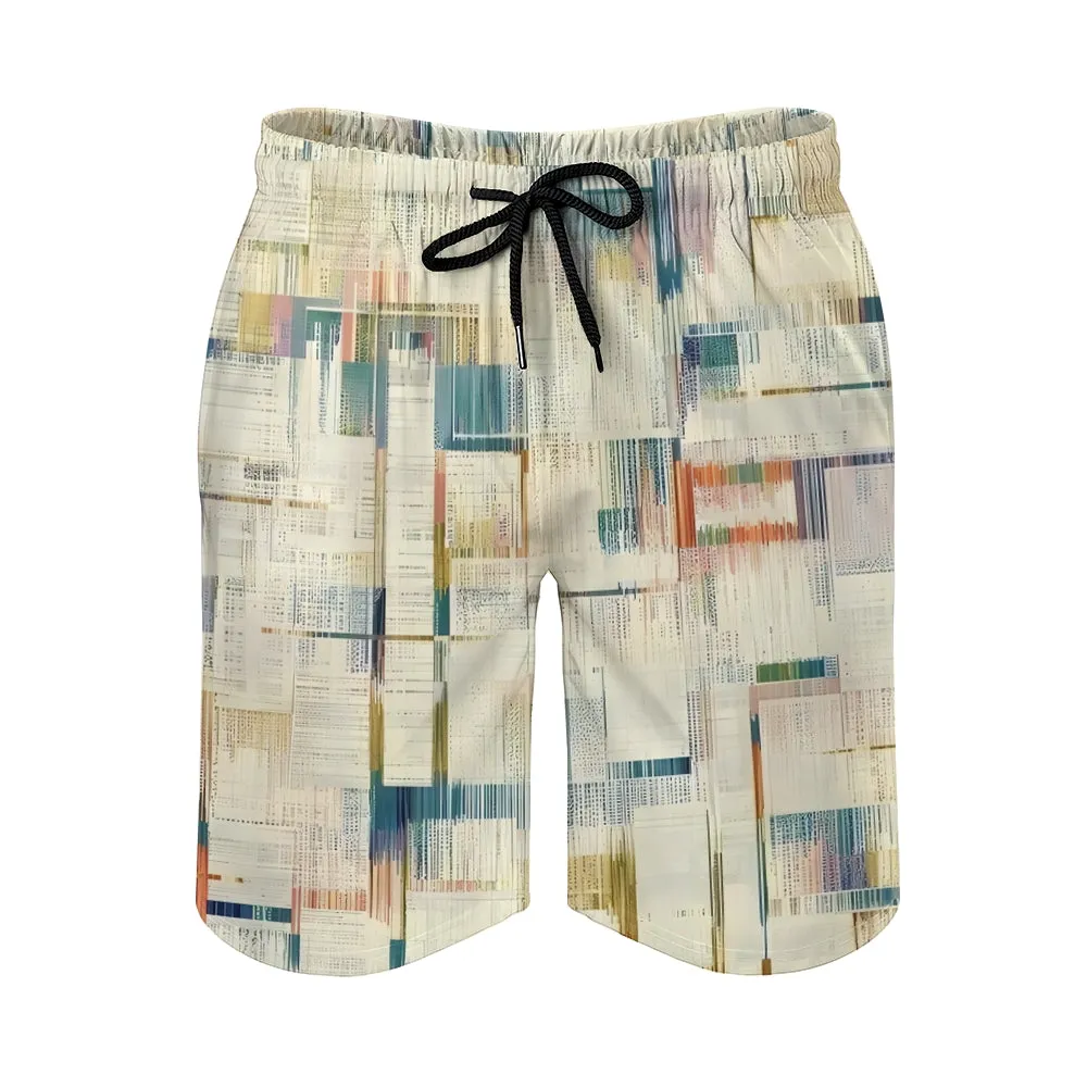 Men's Sports Texture Print Shorts 2402000209