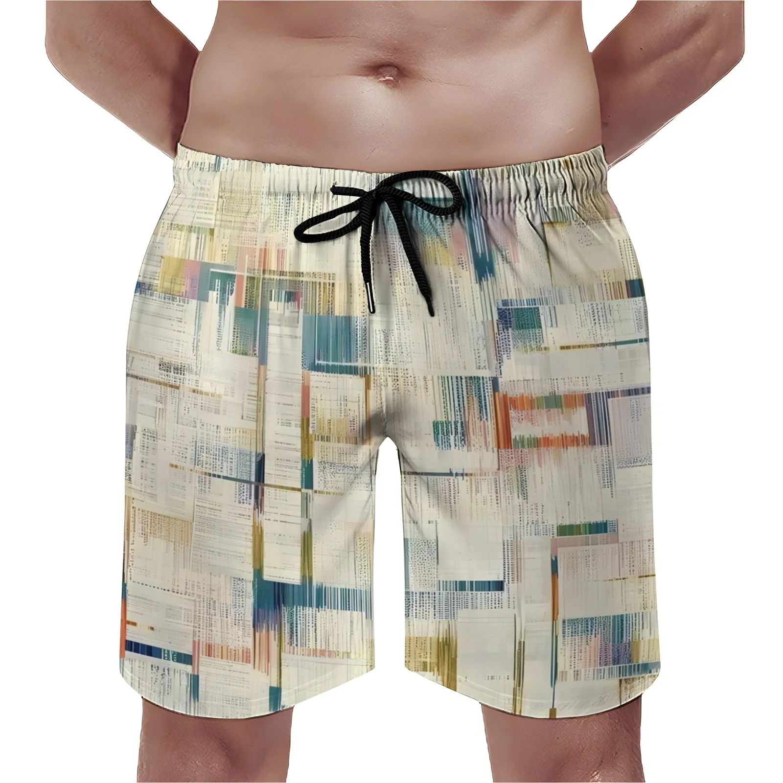 Men's Sports Texture Print Shorts 2402000209