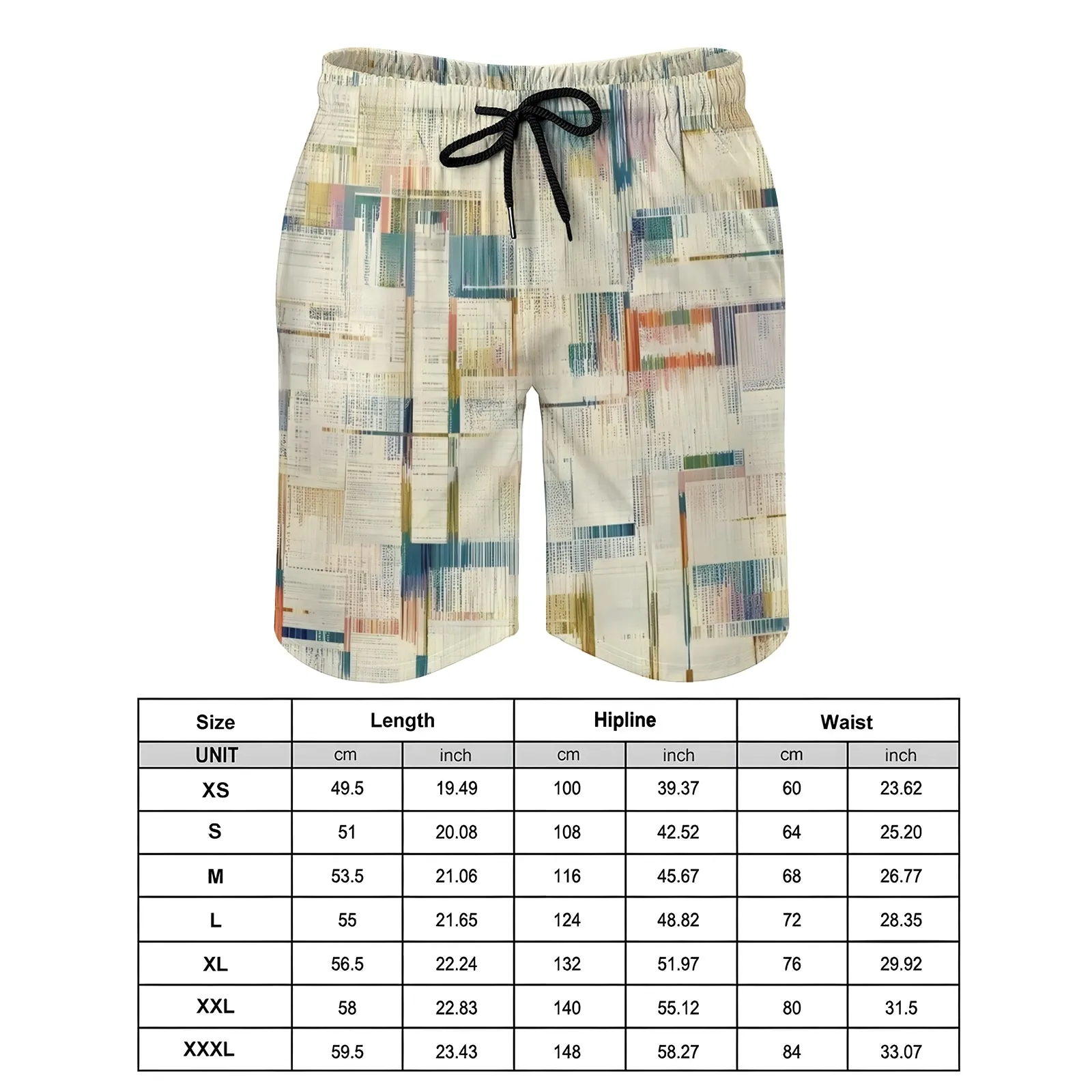 Men's Sports Texture Print Shorts 2402000209