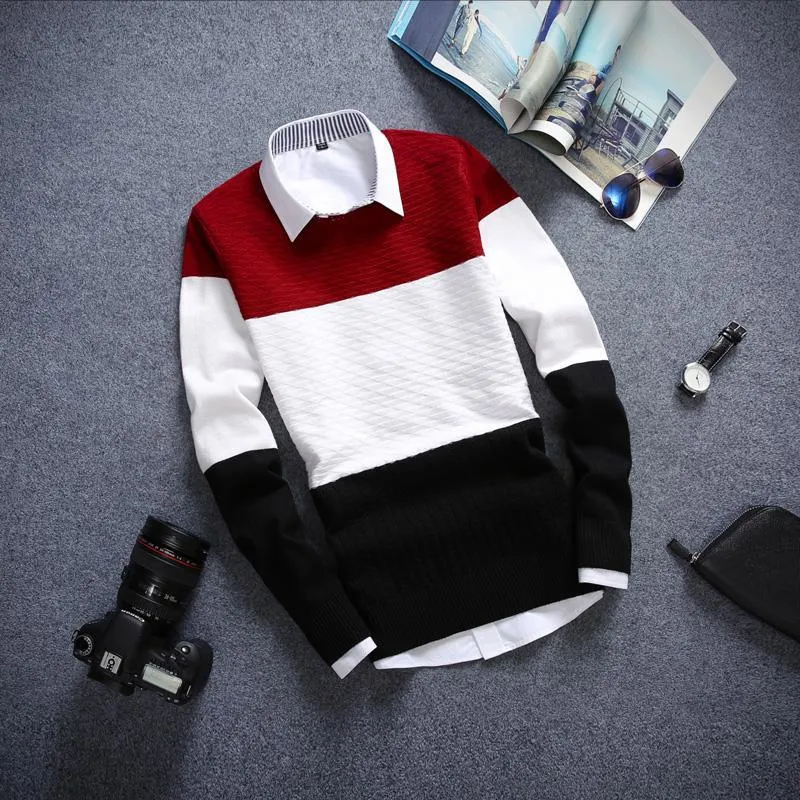 Men's Vintage Round Collar Sweater
