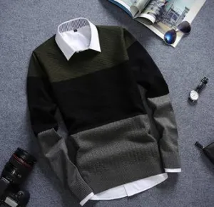 Men's Vintage Round Collar Sweater
