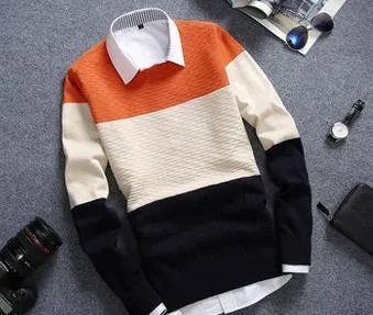 Men's Vintage Round Collar Sweater