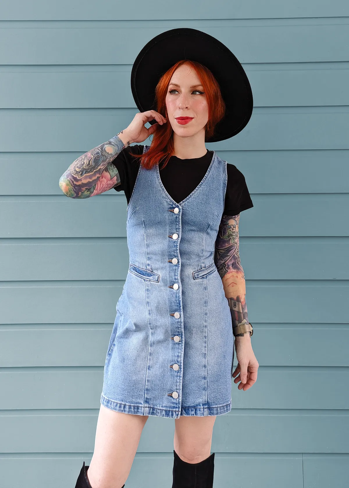 Mid Blue Denim Dallas Mini Dress