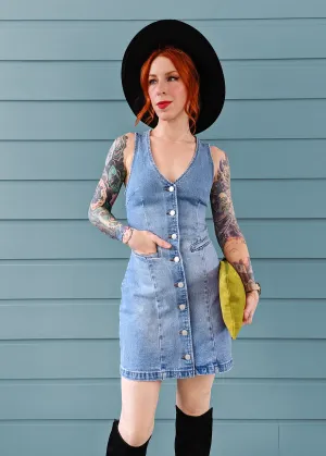 Mid Blue Denim Dallas Mini Dress