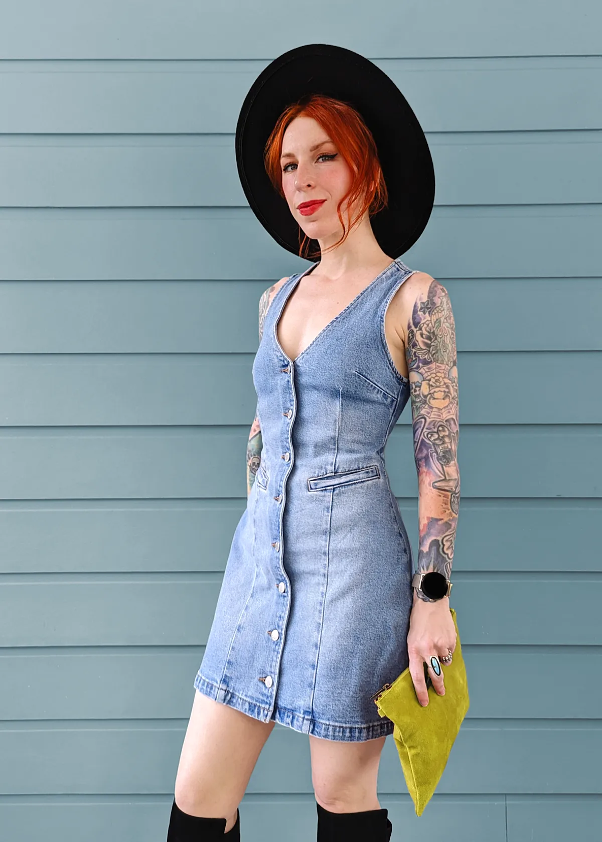 Mid Blue Denim Dallas Mini Dress