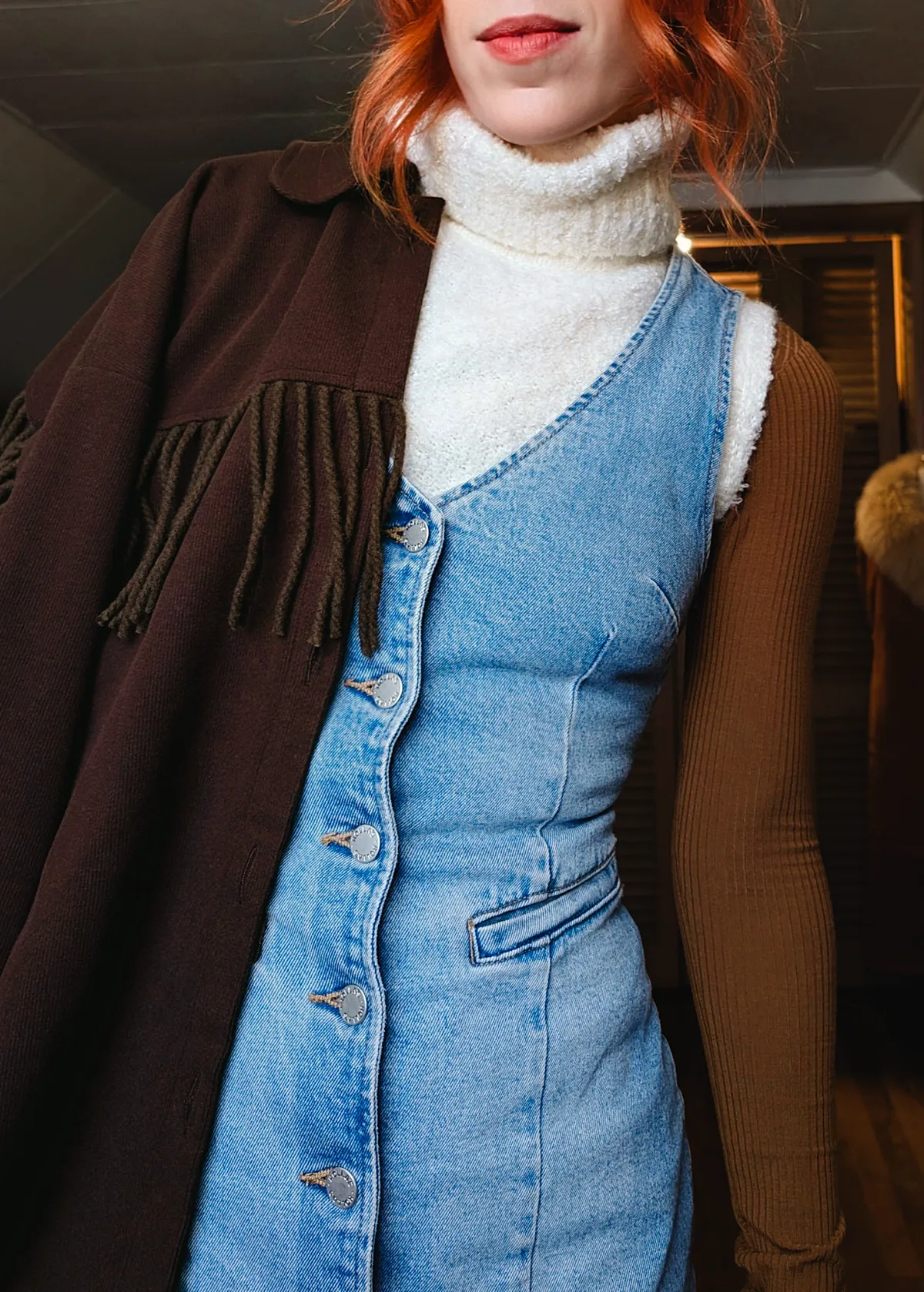 Mid Blue Denim Dallas Mini Dress