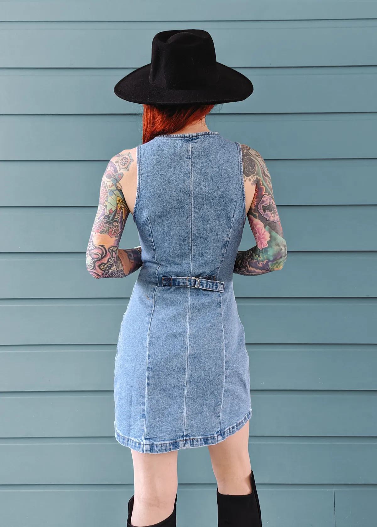 Mid Blue Denim Dallas Mini Dress