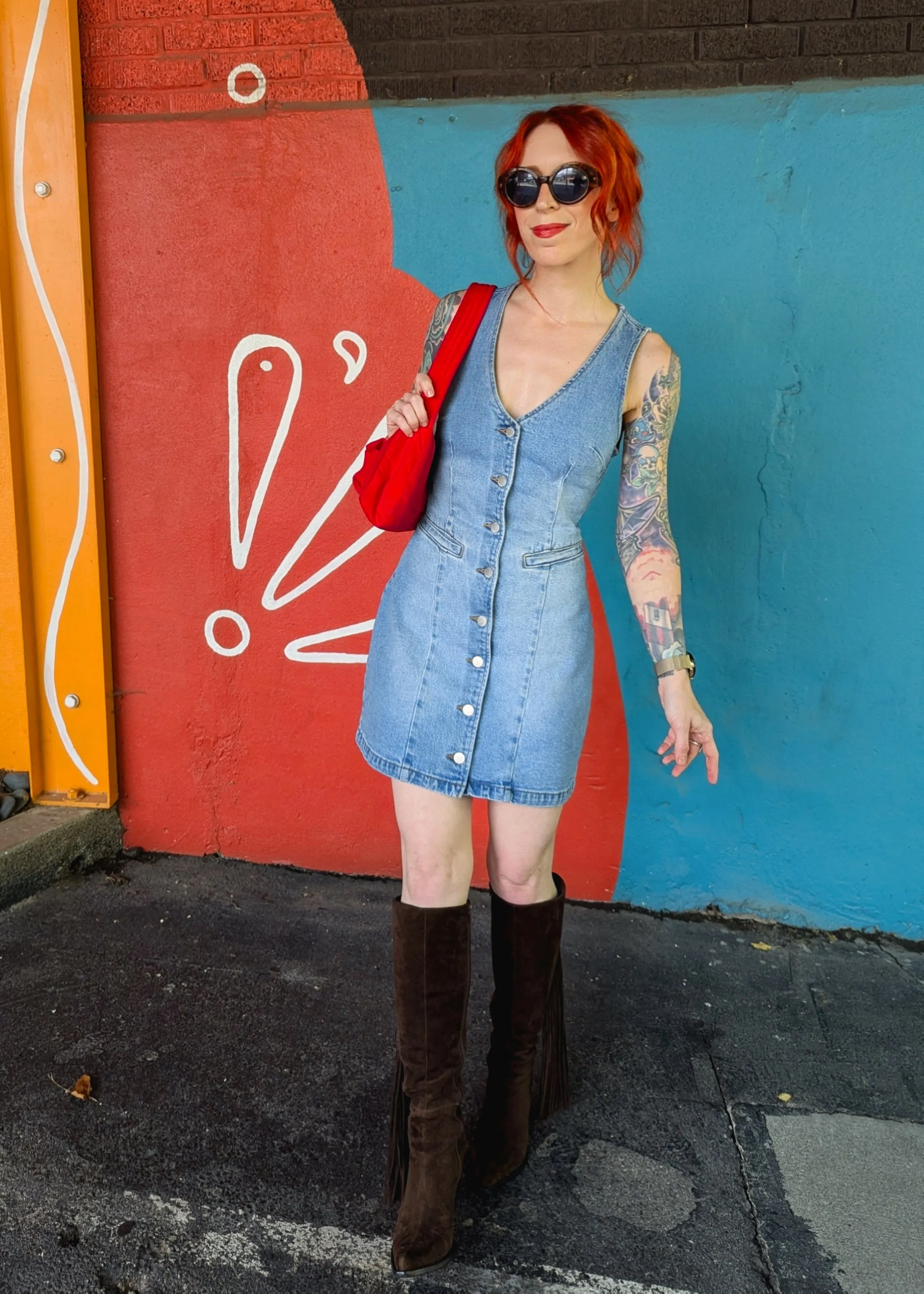 Mid Blue Denim Dallas Mini Dress