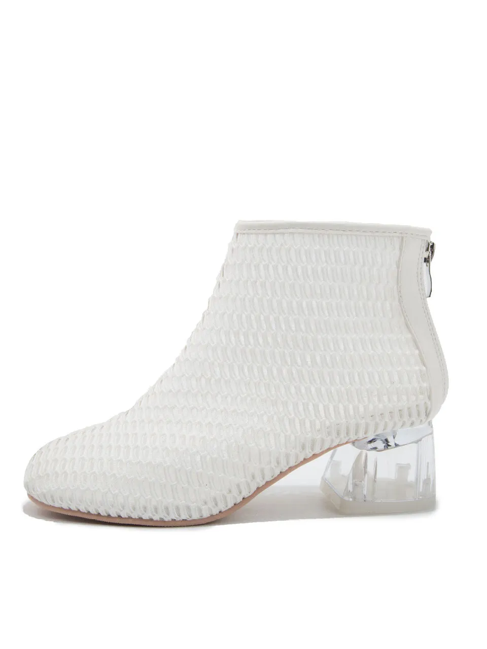 Mid-heel Fashion Casual Mesh Shoes Women's Wild Trend Transparent Crystal Thick with Boots