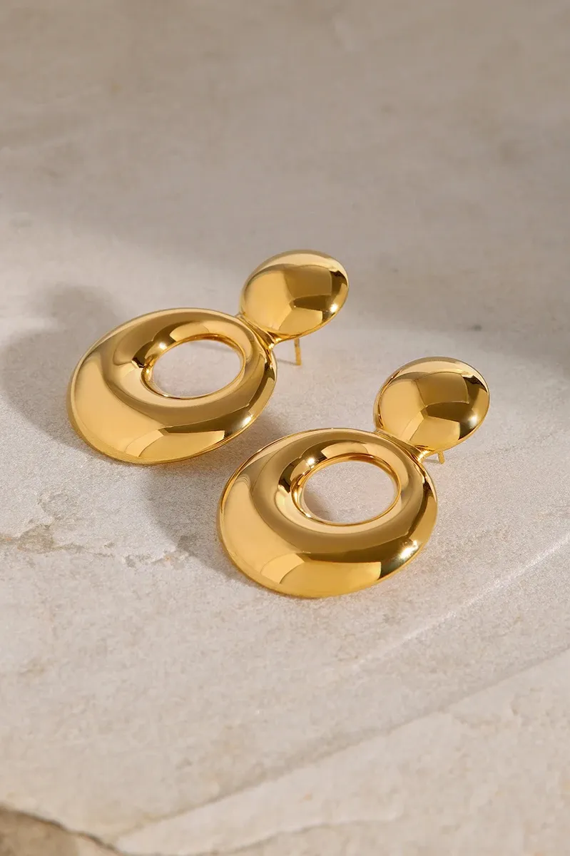 Minimalistic Stainless Steel Ring Stud Earrings