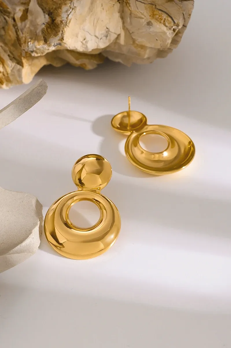 Minimalistic Stainless Steel Ring Stud Earrings