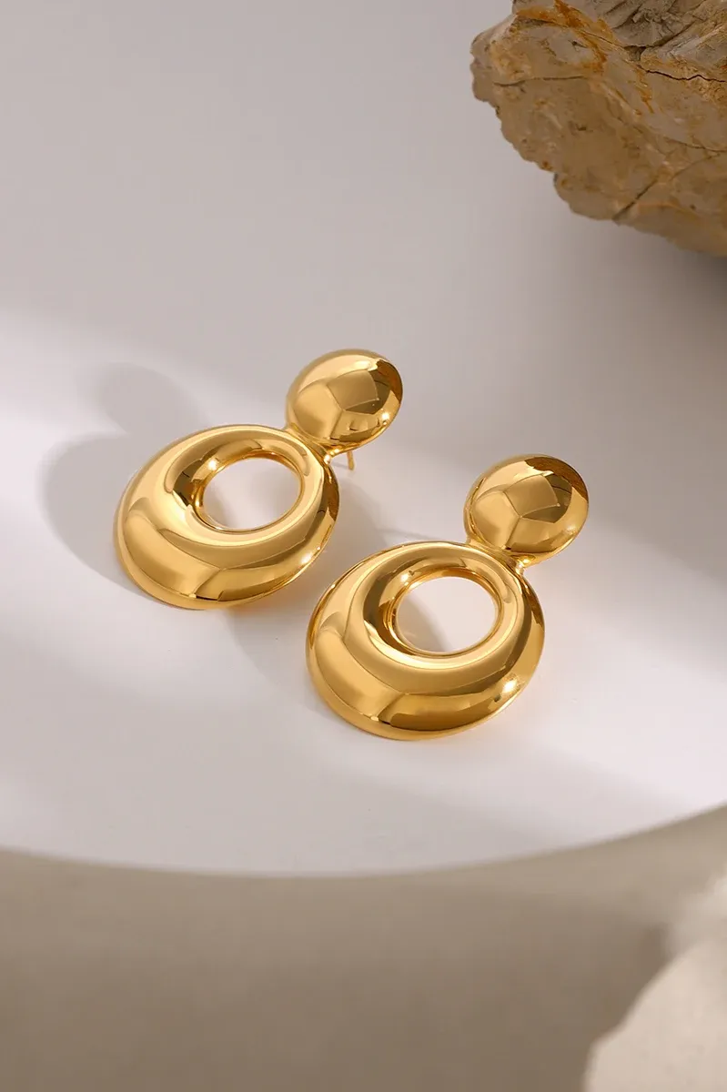 Minimalistic Stainless Steel Ring Stud Earrings