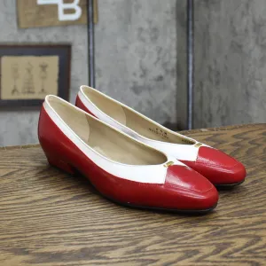 Natural Bright Womens Vintage Pavilio Block Heel Flats 167401baf0dfeb Red 6.5M