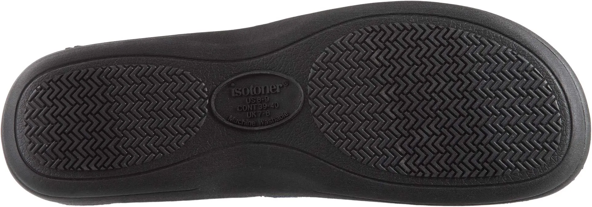 New Isotoner Men's Open Back Slipper with Memory Foam and Indoor/Outdoor Sole Slip on Ash Grey, Sz XL 11-12