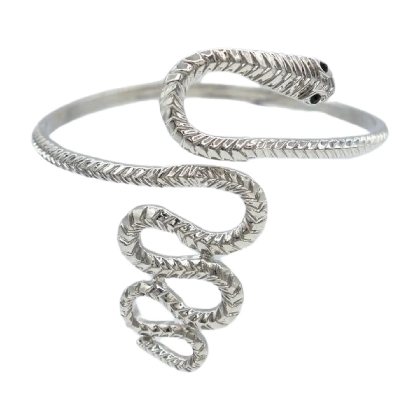 New Women Silver Metal Upper Arm Cuff Bracelet Cobra Snake Wrap Around Charm Band