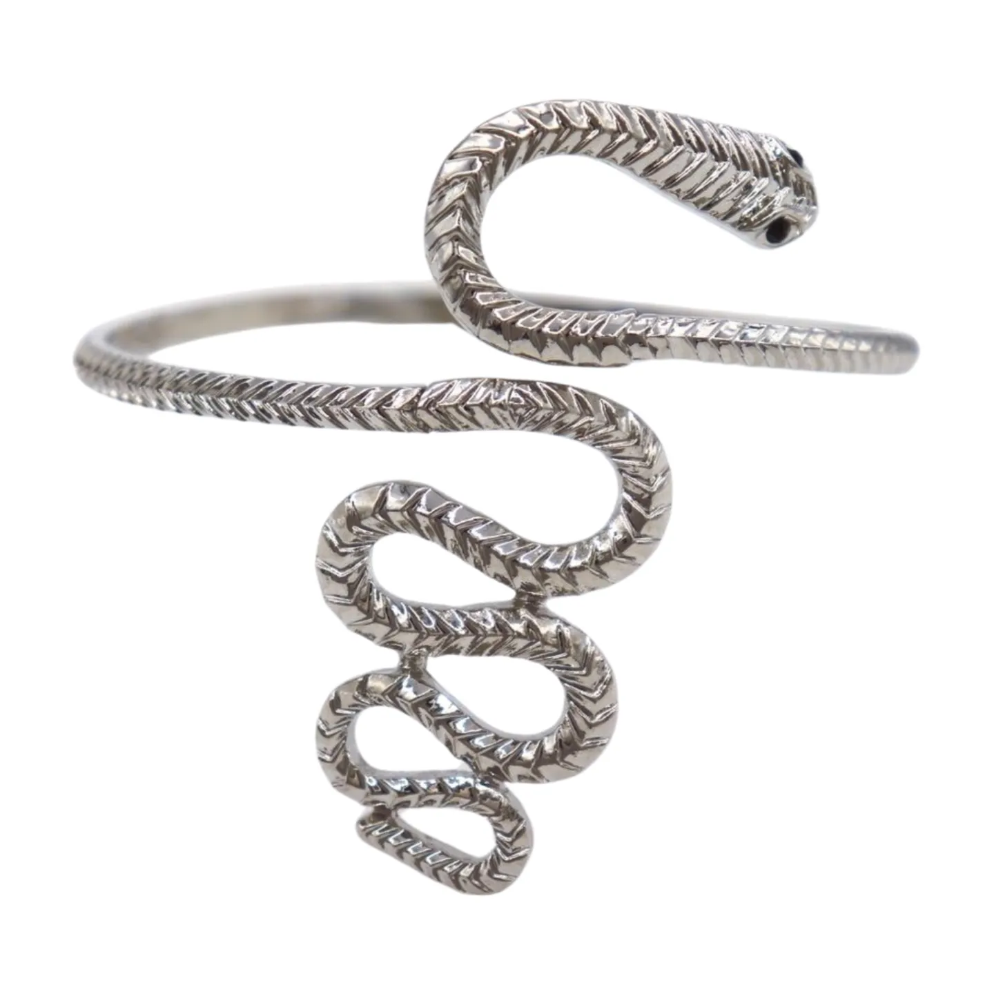 New Women Silver Metal Upper Arm Cuff Bracelet Cobra Snake Wrap Around Charm Band