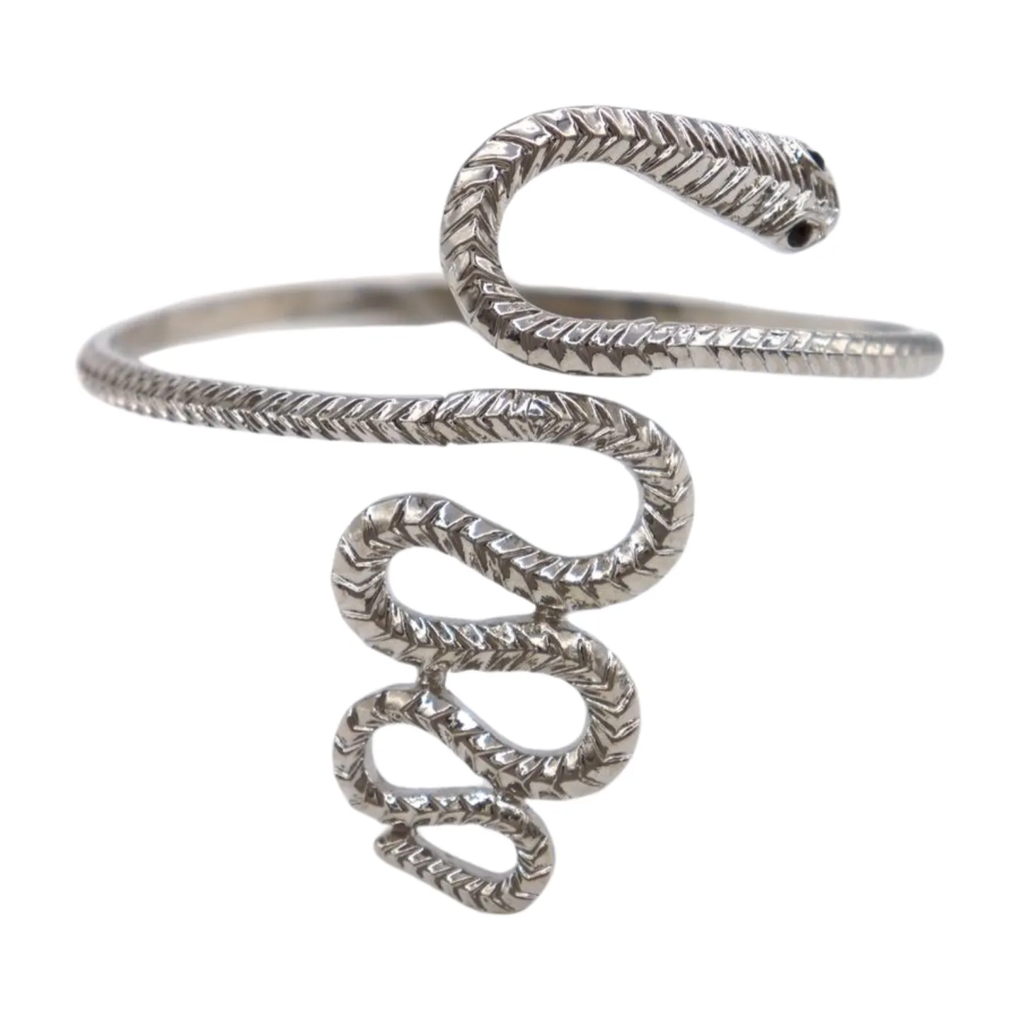 New Women Silver Metal Upper Arm Cuff Bracelet Cobra Snake Wrap Around Charm Band
