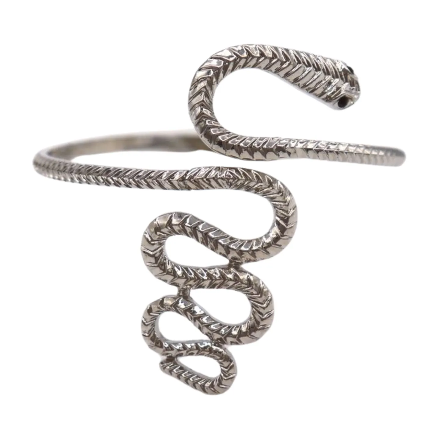New Women Silver Metal Upper Arm Cuff Bracelet Cobra Snake Wrap Around Charm Band