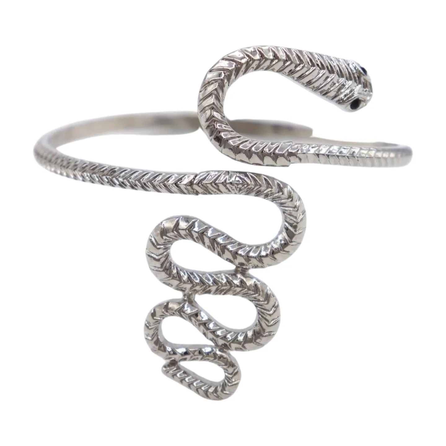 New Women Silver Metal Upper Arm Cuff Bracelet Cobra Snake Wrap Around Charm Band