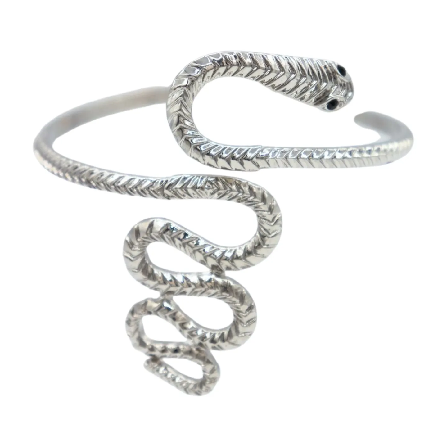 New Women Silver Metal Upper Arm Cuff Bracelet Cobra Snake Wrap Around Charm Band