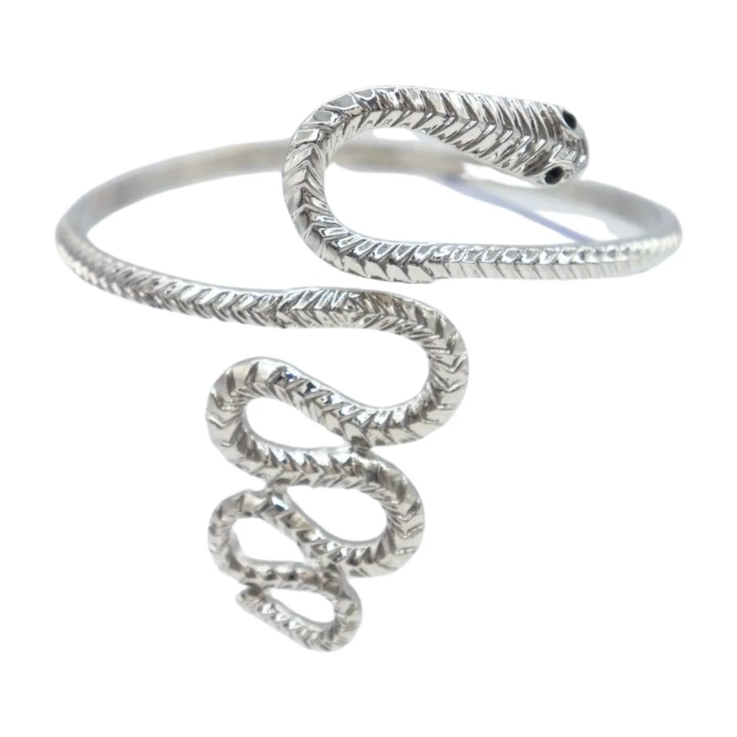 New Women Silver Metal Upper Arm Cuff Bracelet Cobra Snake Wrap Around Charm Band