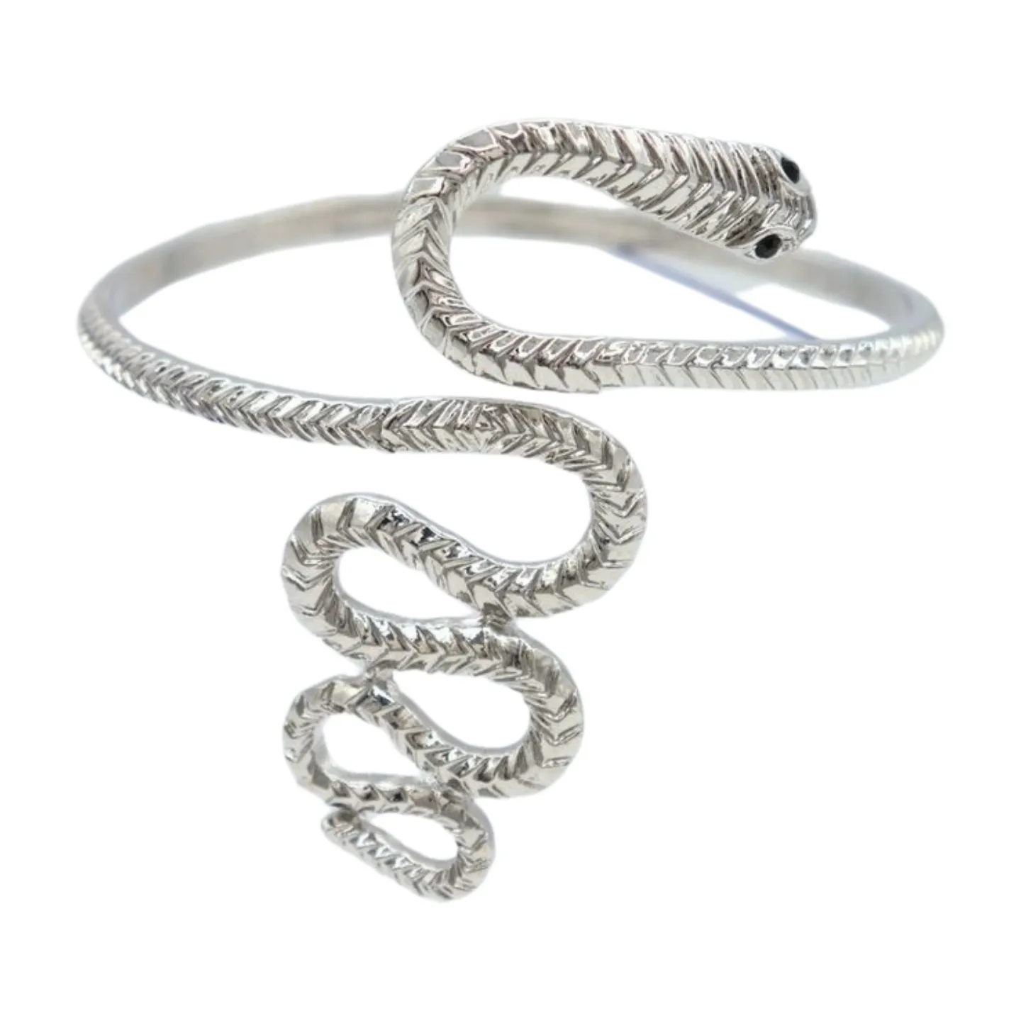 New Women Silver Metal Upper Arm Cuff Bracelet Cobra Snake Wrap Around Charm Band