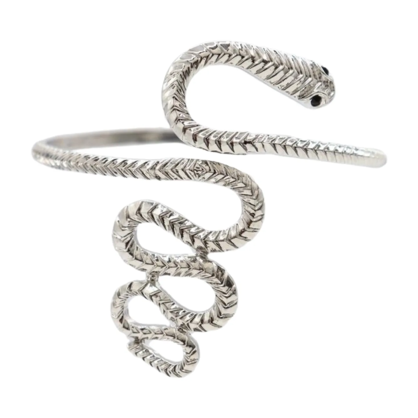 New Women Silver Metal Upper Arm Cuff Bracelet Cobra Snake Wrap Around Charm Band