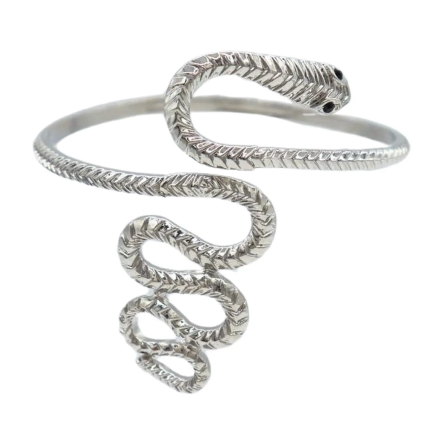 New Women Silver Metal Upper Arm Cuff Bracelet Cobra Snake Wrap Around Charm Band
