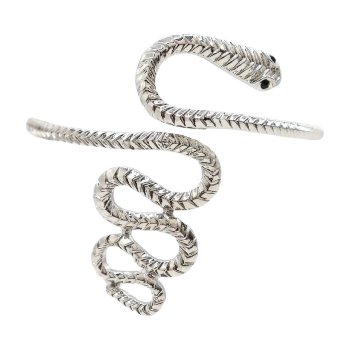 New Women Silver Metal Upper Arm Cuff Bracelet Cobra Snake Wrap Around Charm Band