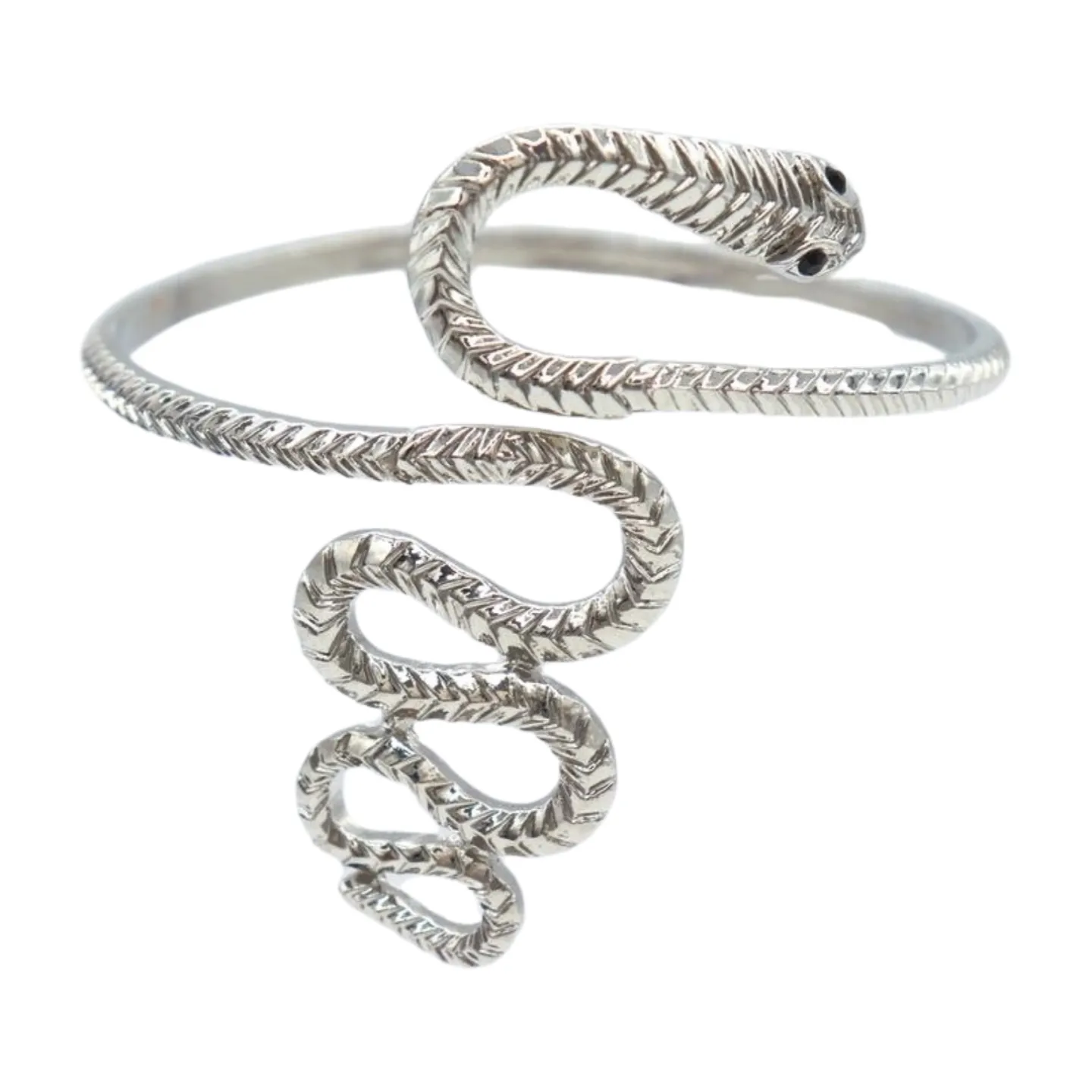 New Women Silver Metal Upper Arm Cuff Bracelet Cobra Snake Wrap Around Charm Band