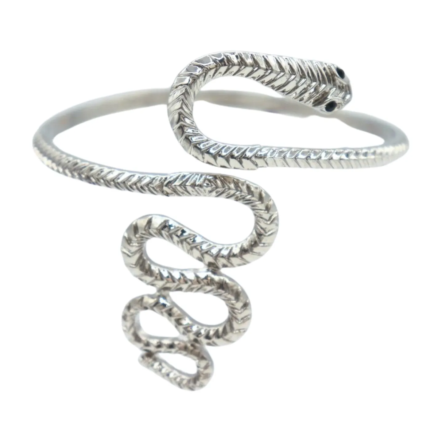 New Women Silver Metal Upper Arm Cuff Bracelet Cobra Snake Wrap Around Charm Band