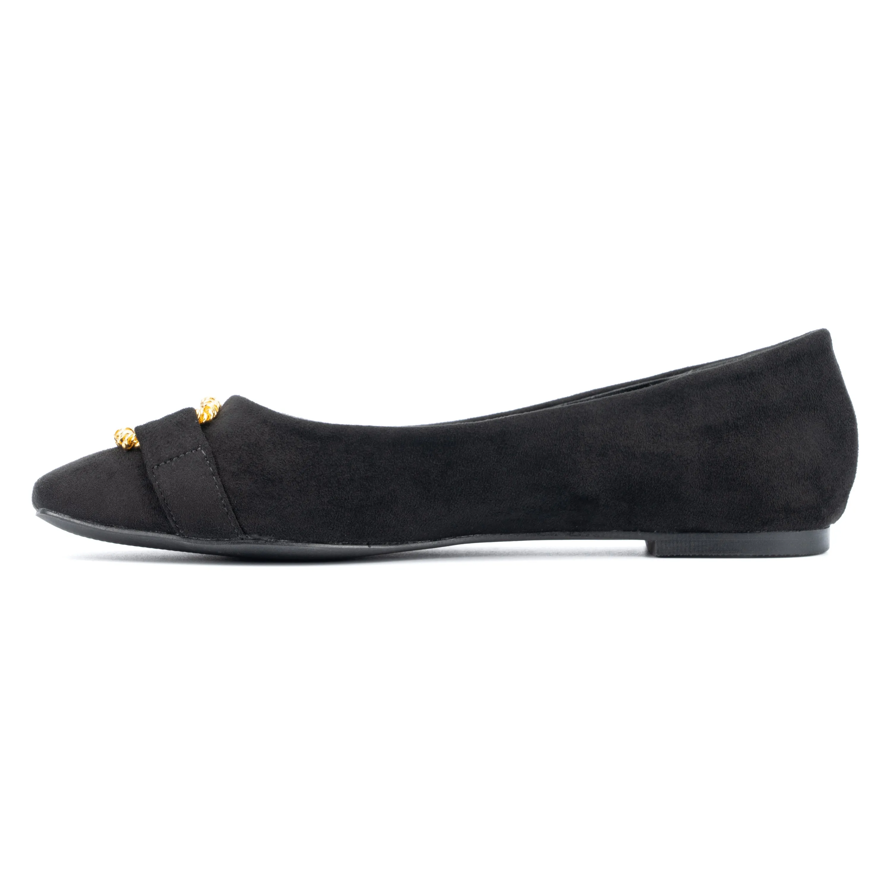 Niara Gold Hardware Accent Ballet Flats