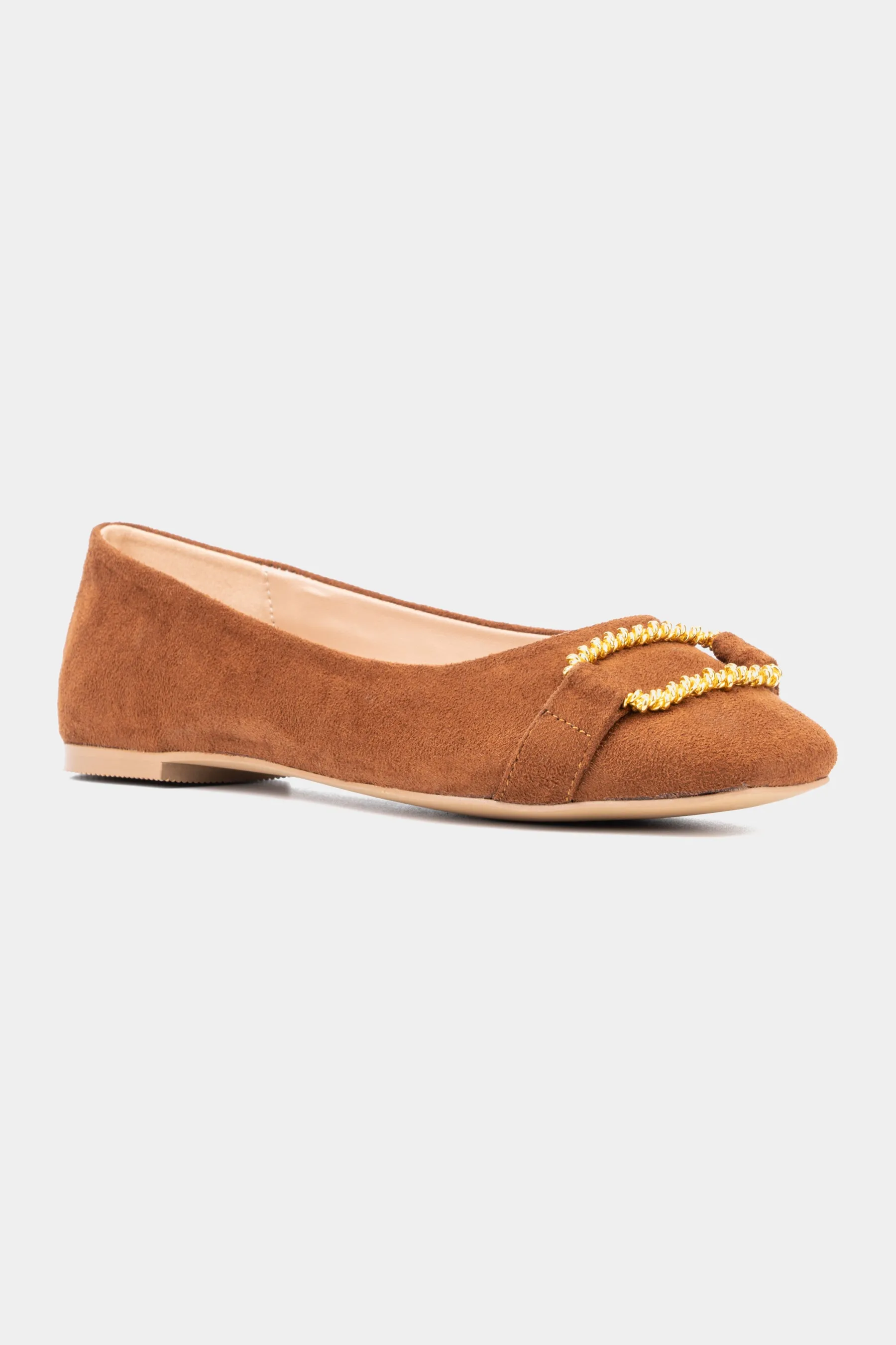 Niara Gold Hardware Accent Ballet Flats