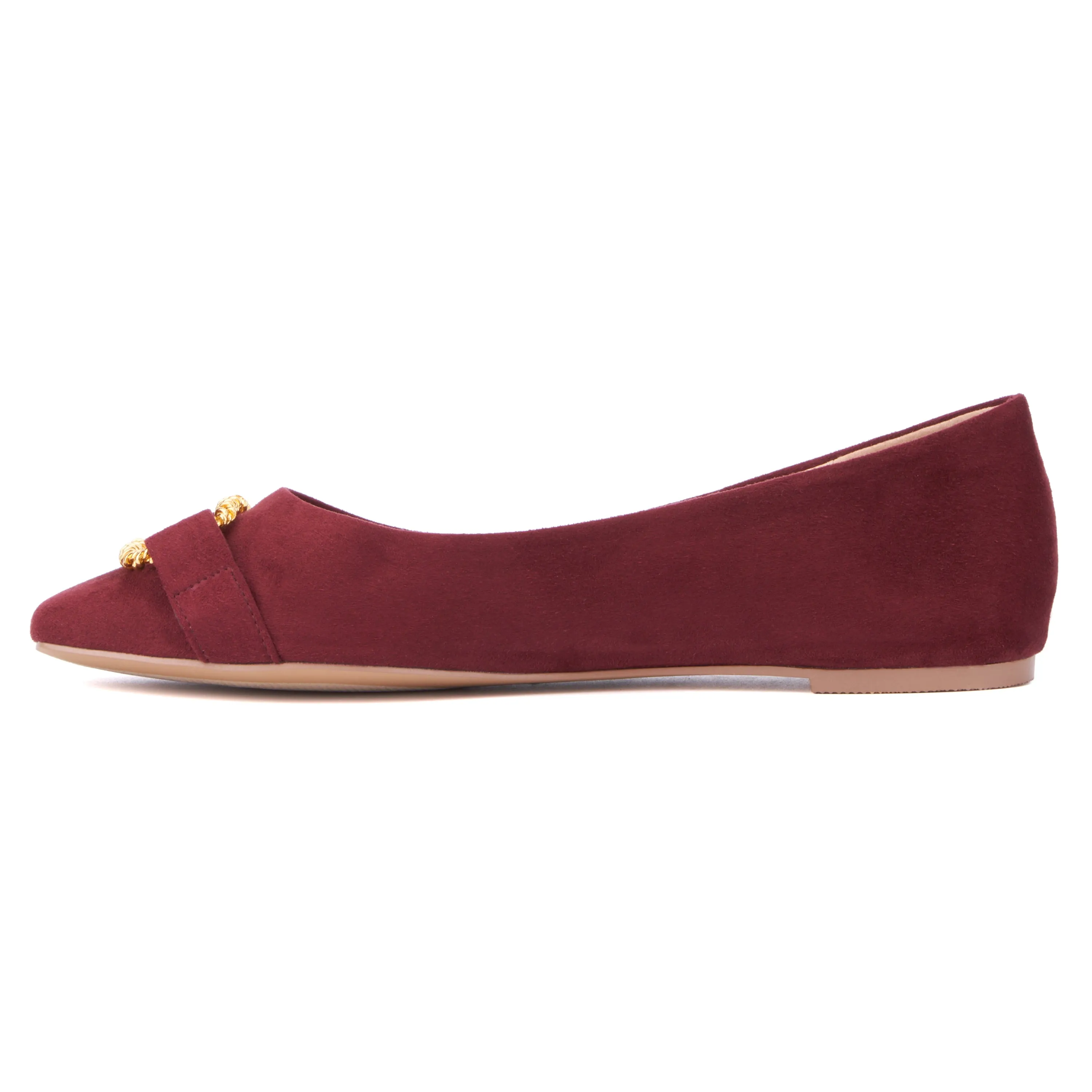 Niara Gold Hardware Accent Ballet Flats