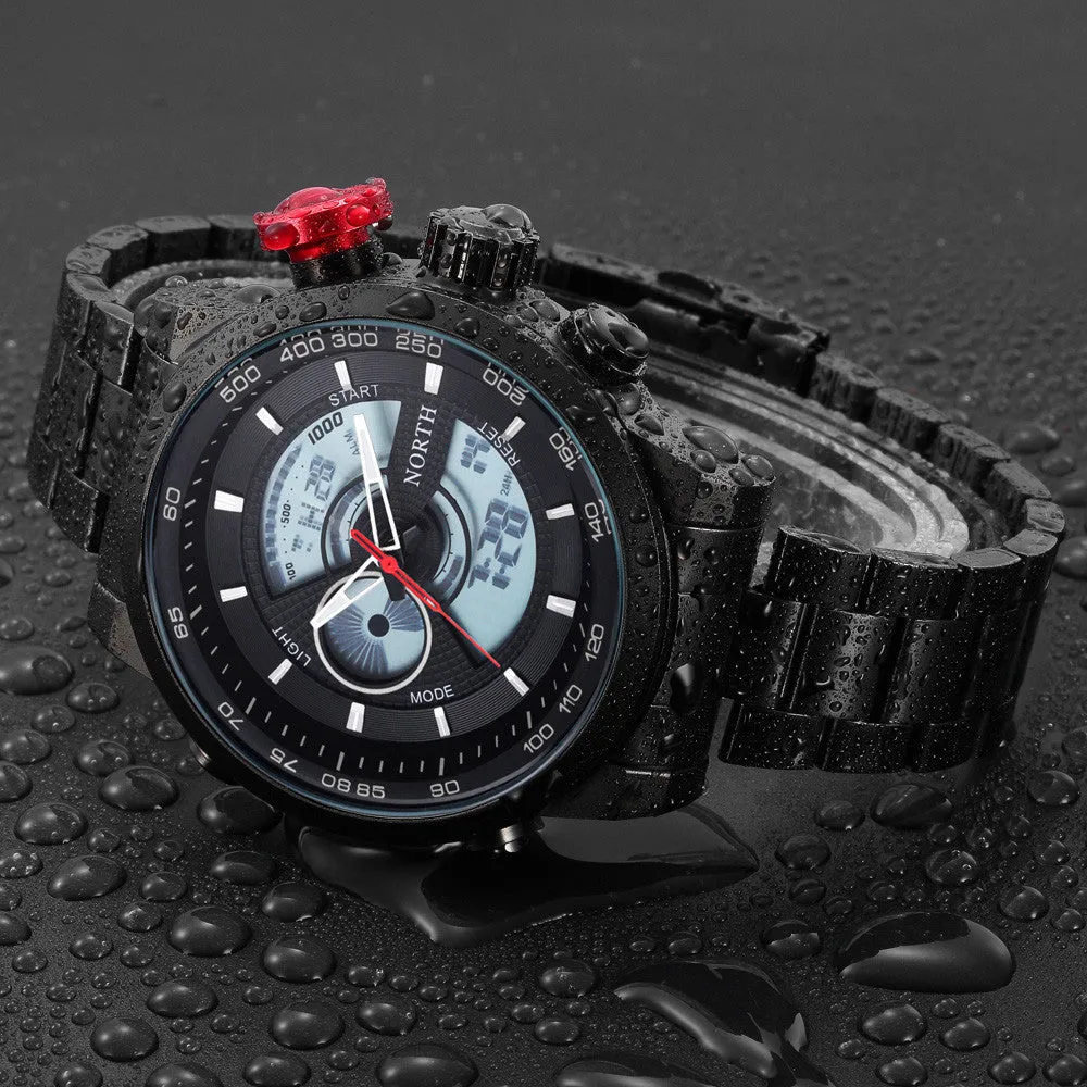 NORTH Mens Calendar Watch with Steel Band