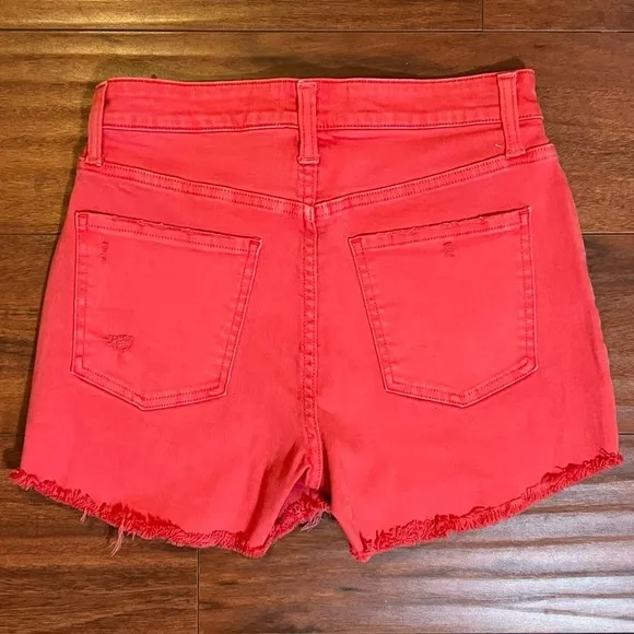 NWT PISTOLA 90s High Rise Distressed Denim Raw Fray Hem Cutoff Jean Shorts 27