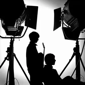 Oasis, Wonderwall video shoot, London 1995, by Jill Furmanovsky