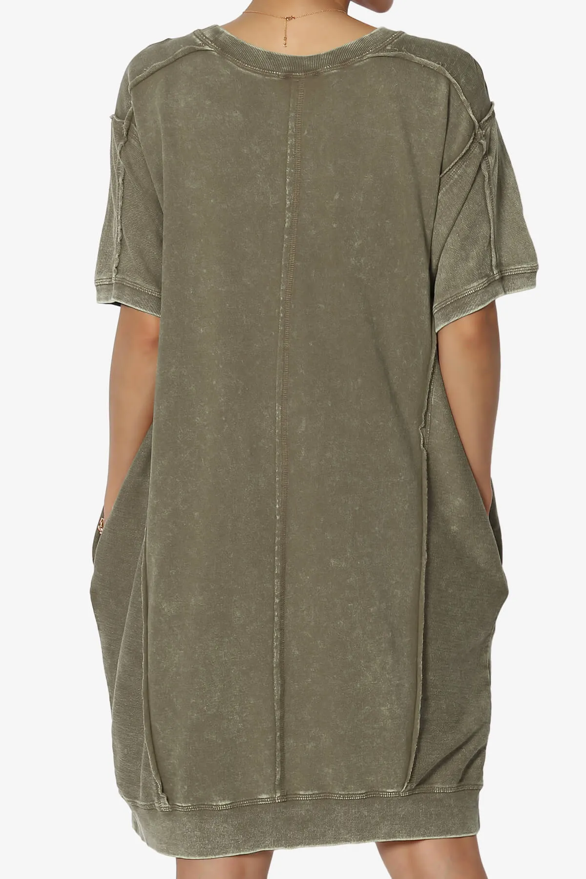 Olsen French Terry Acid Wash T-Shirt Dress
