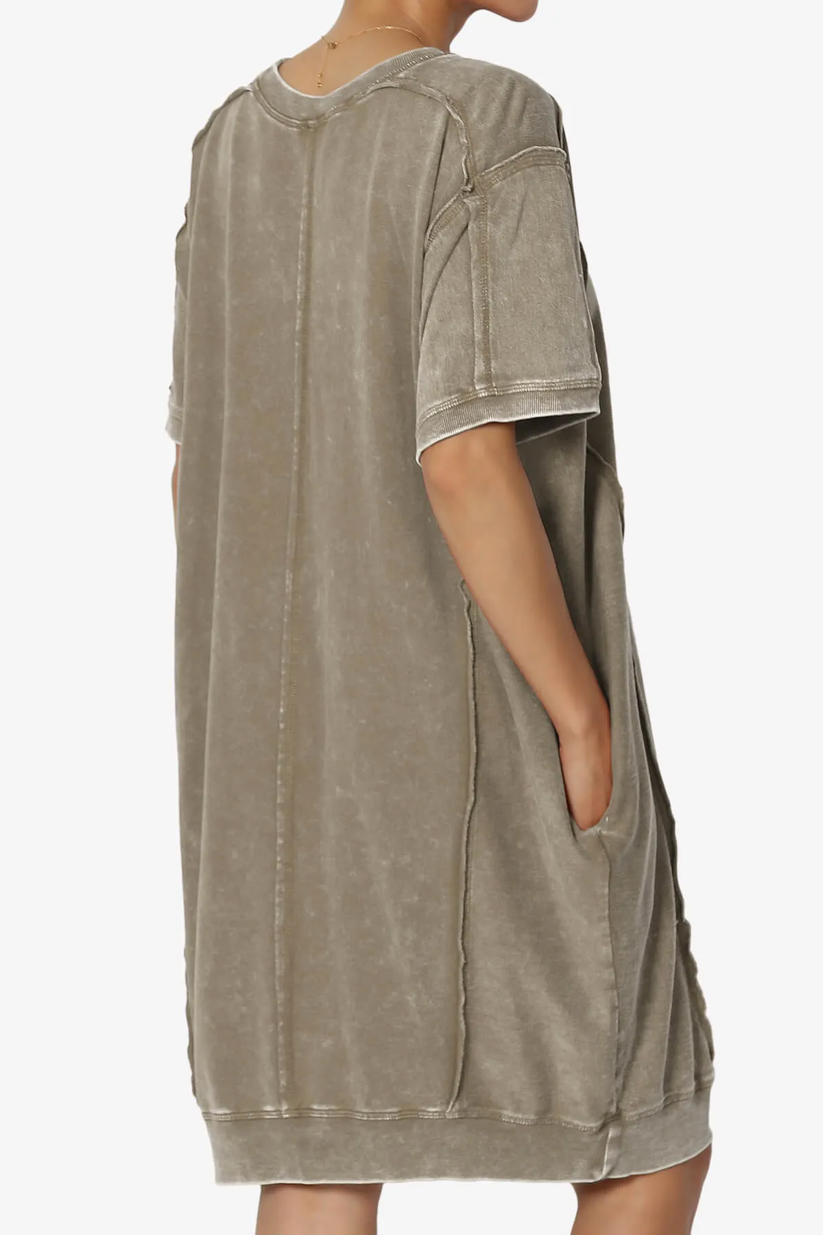 Olsen French Terry Acid Wash T-Shirt Dress