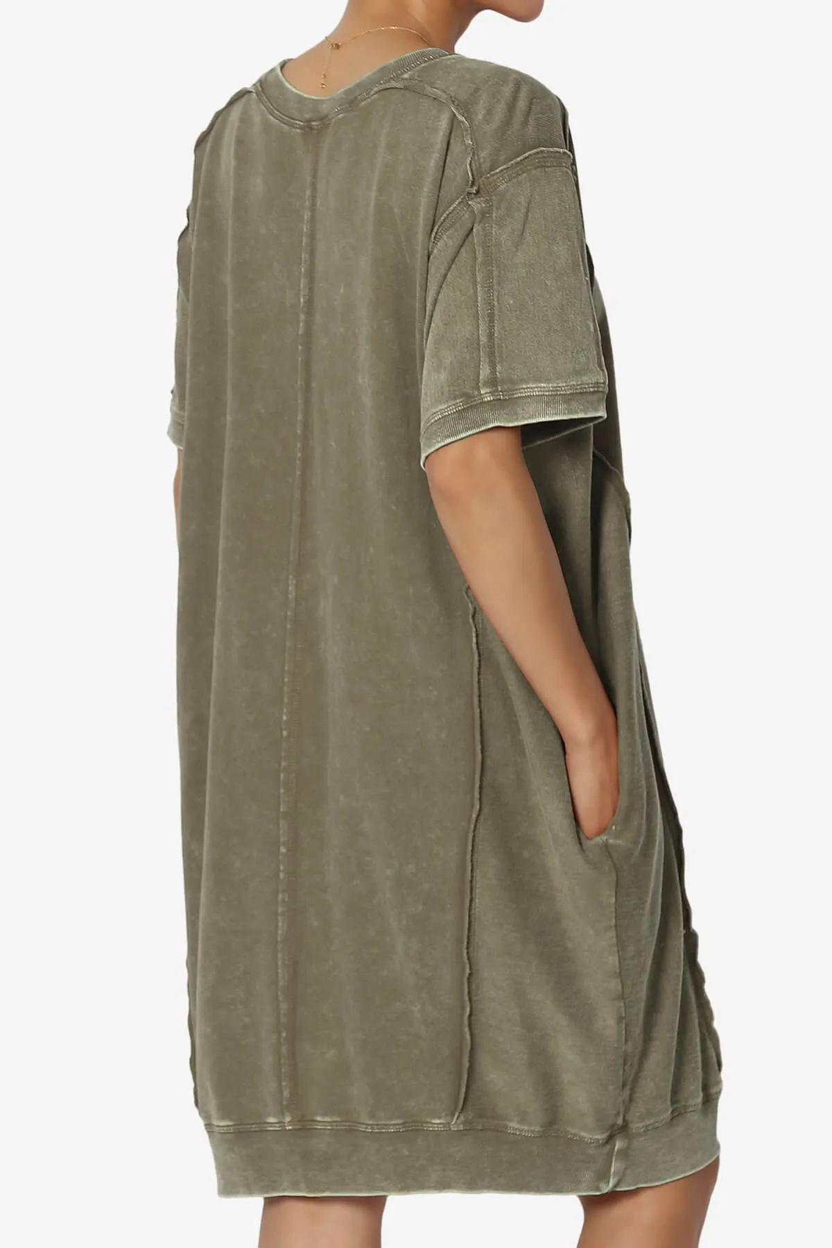 Olsen French Terry Acid Wash T-Shirt Dress