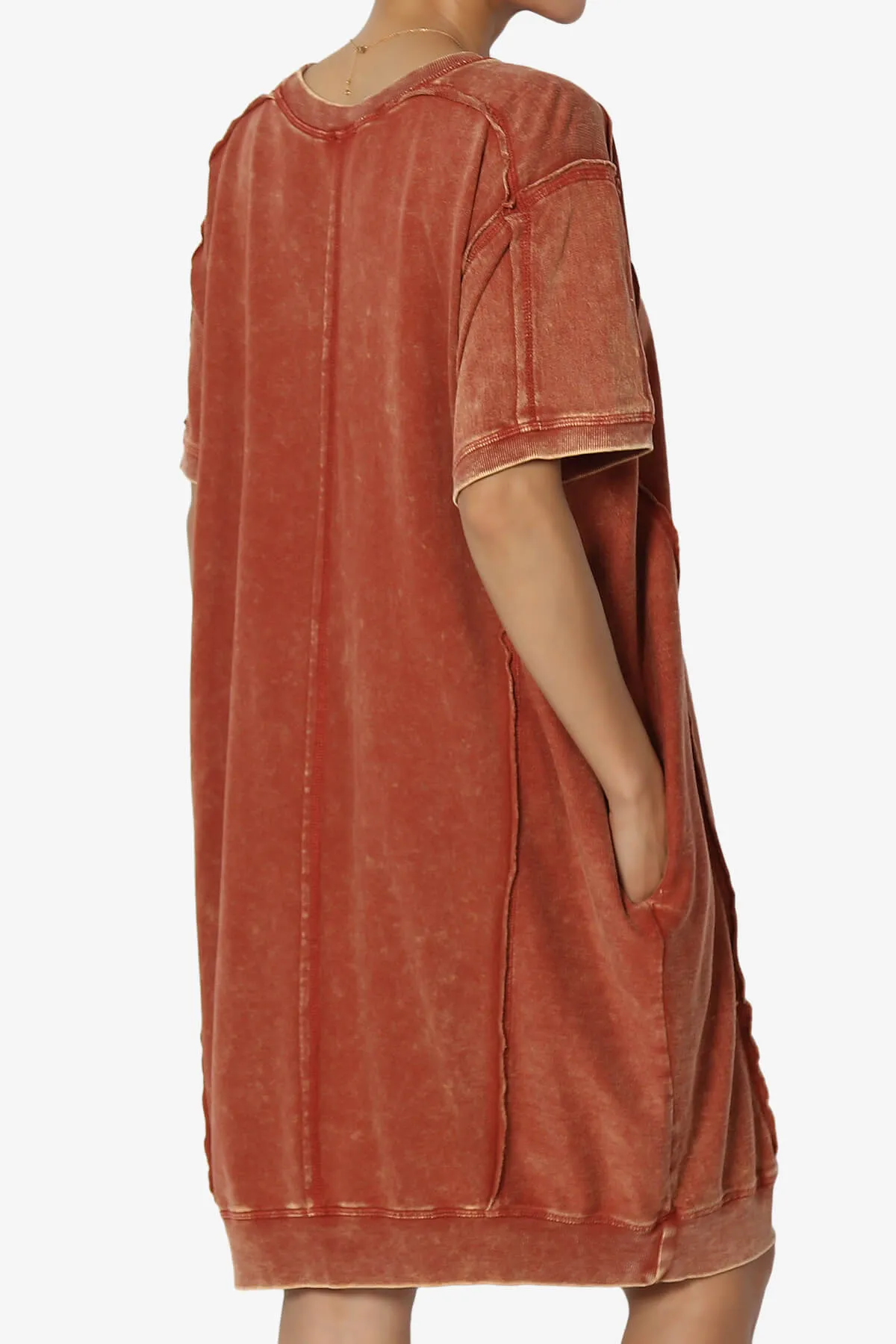 Olsen French Terry Acid Wash T-Shirt Dress