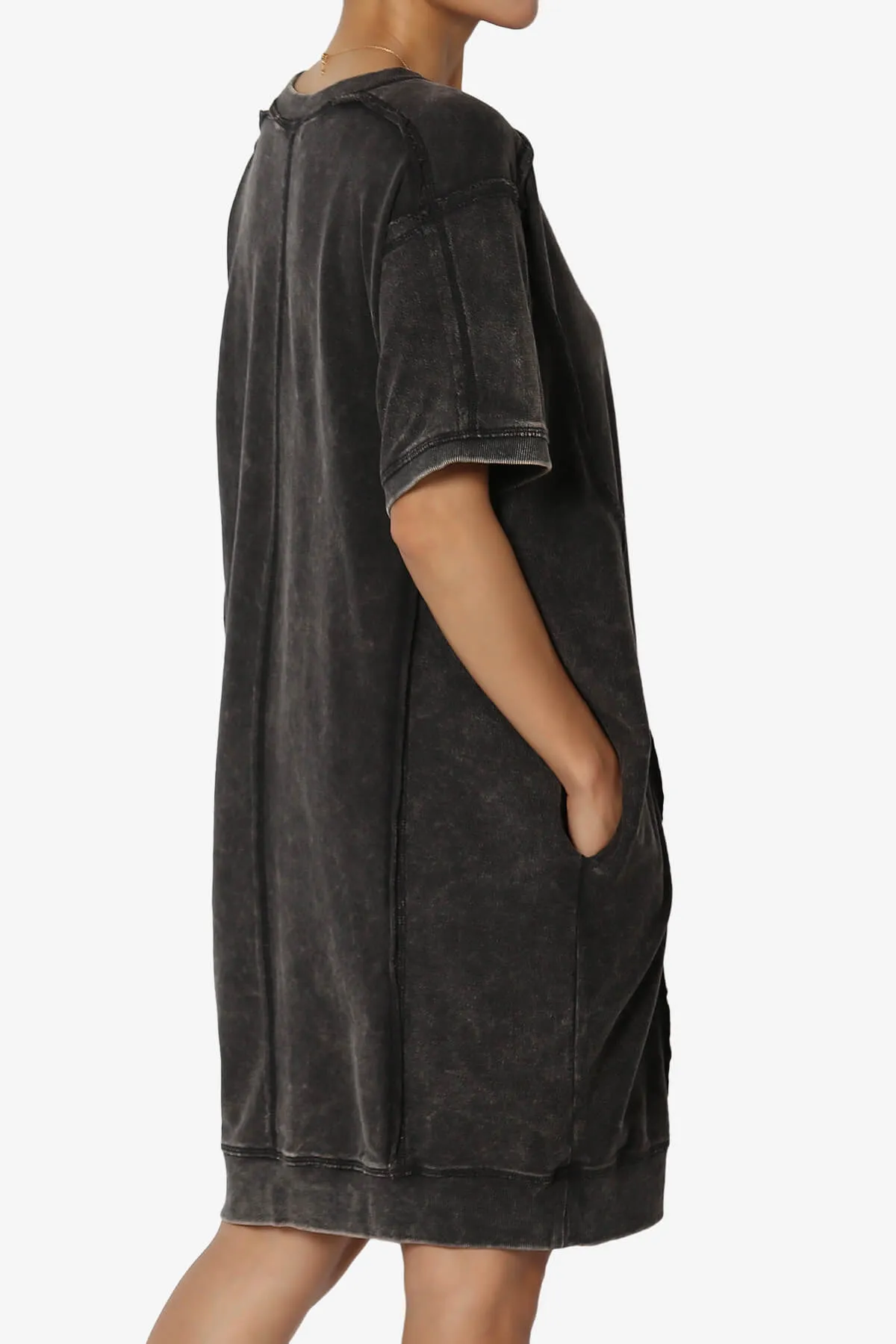 Olsen French Terry Acid Wash T-Shirt Dress