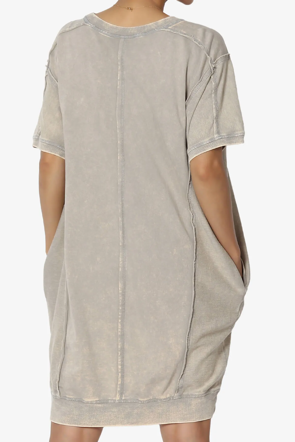 Olsen French Terry Acid Wash T-Shirt Dress
