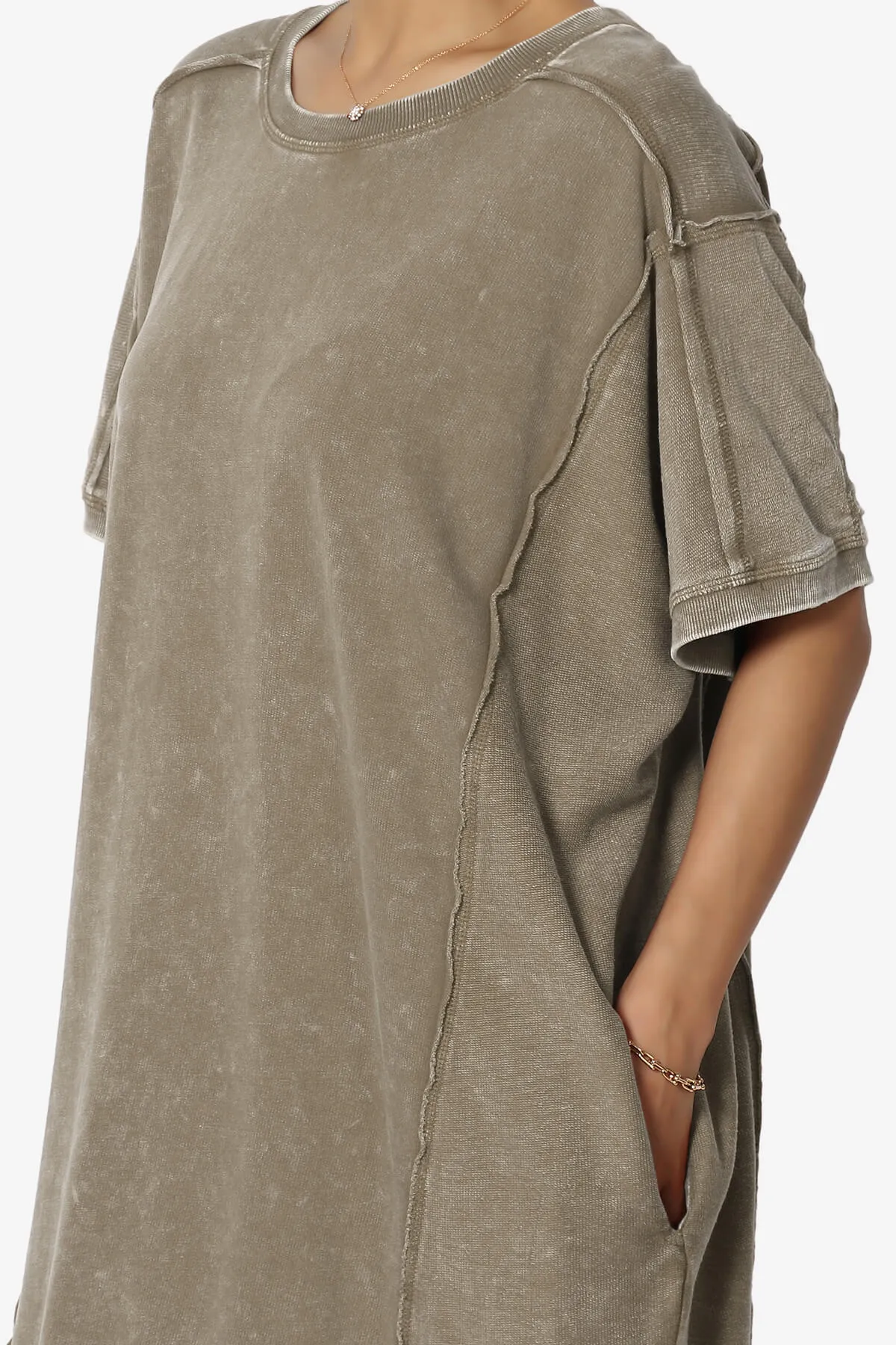 Olsen French Terry Acid Wash T-Shirt Dress