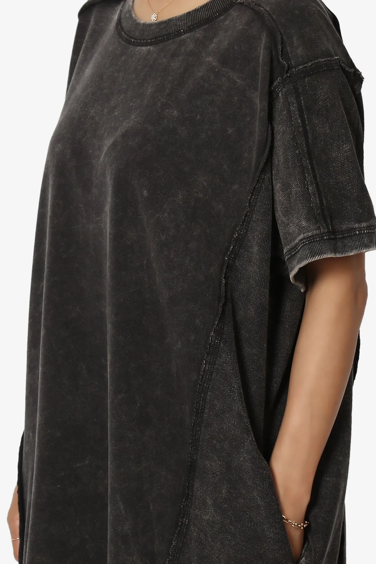 Olsen French Terry Acid Wash T-Shirt Dress