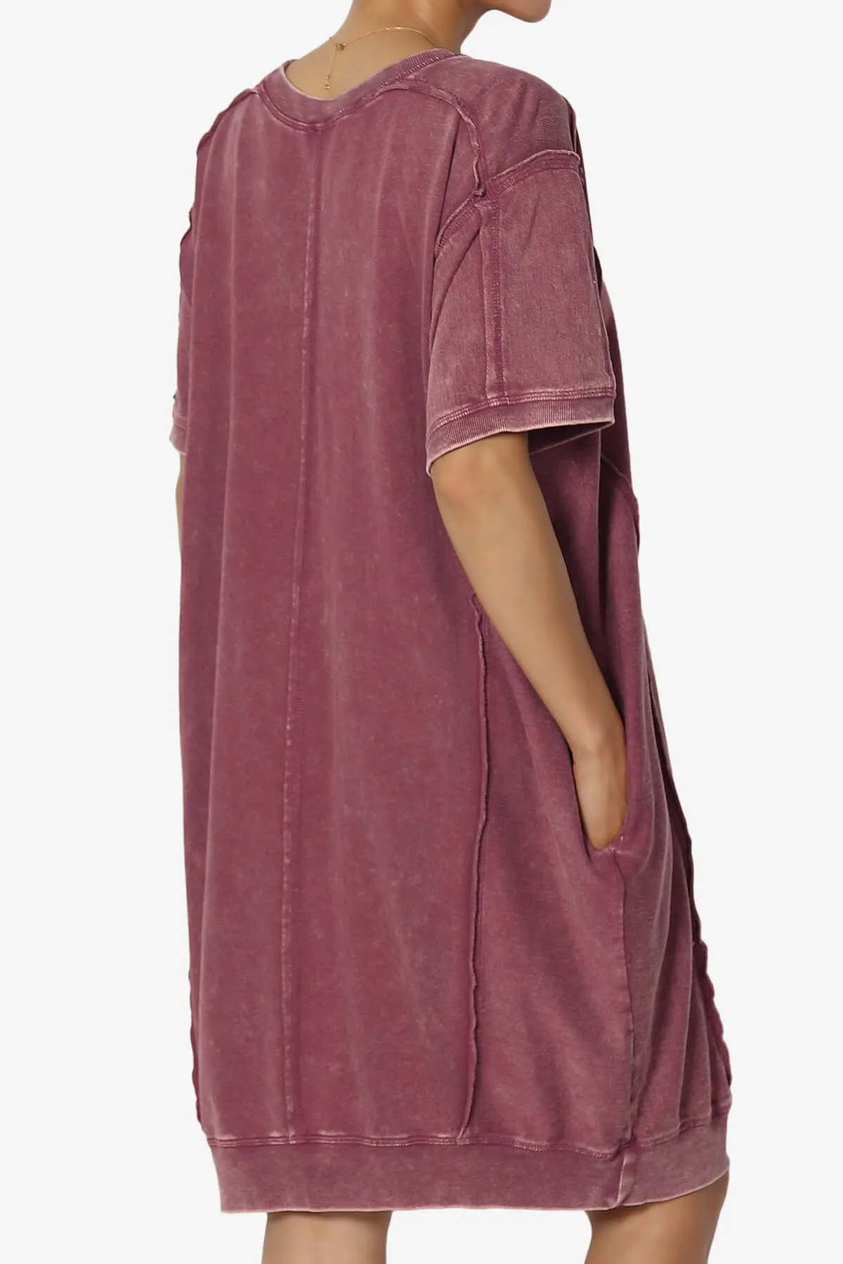 Olsen French Terry Acid Wash T-Shirt Dress