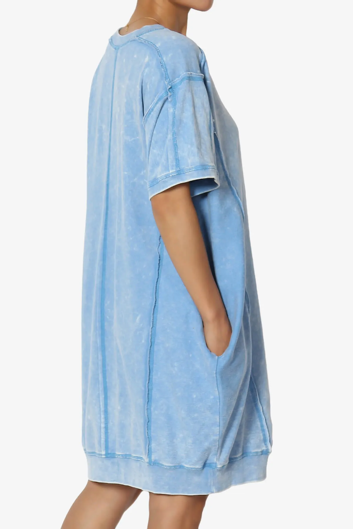 Olsen French Terry Acid Wash T-Shirt Dress