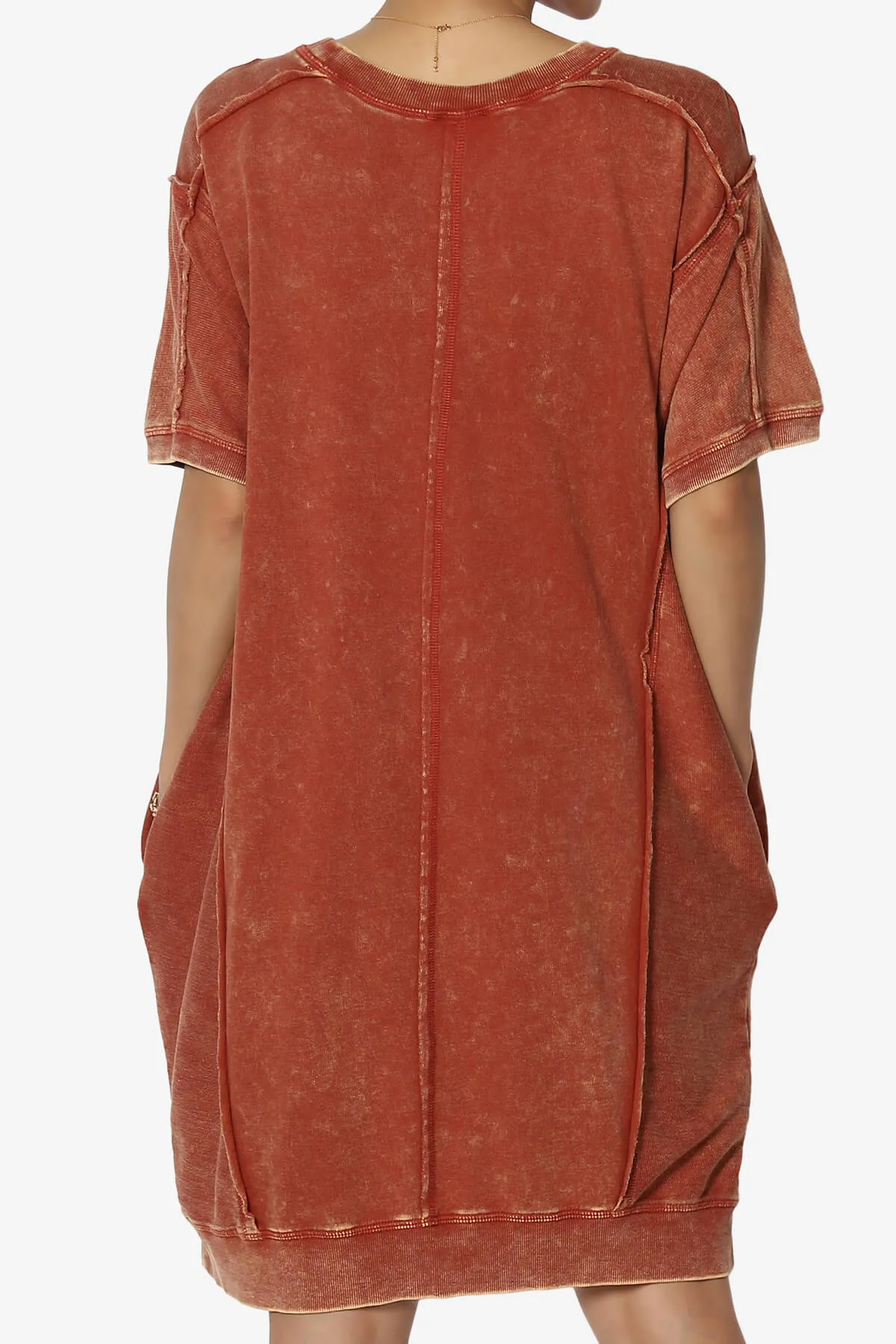 Olsen French Terry Acid Wash T-Shirt Dress